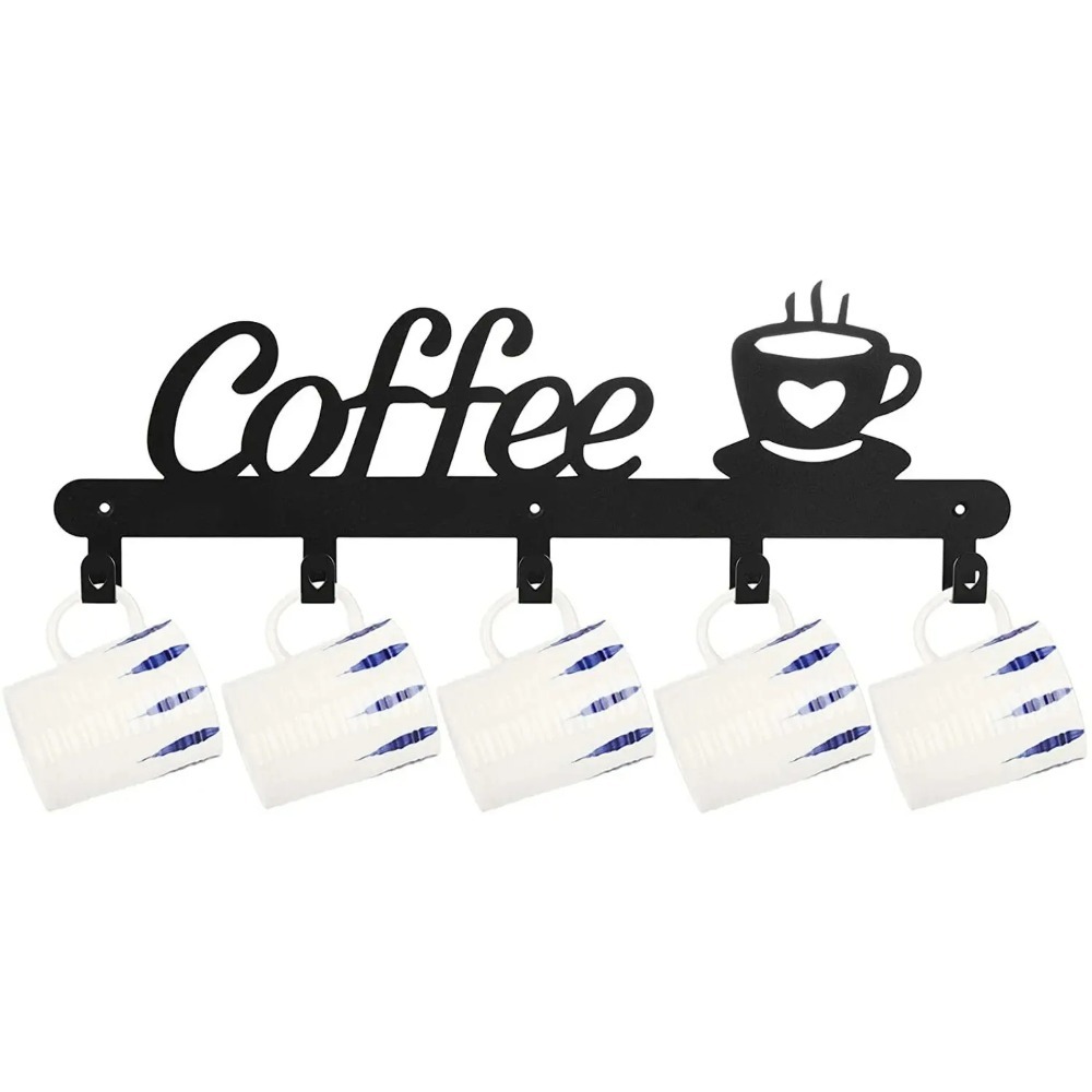 Coffee Equipment Rack - Metal Wall Mounted Coffee Mug Rack