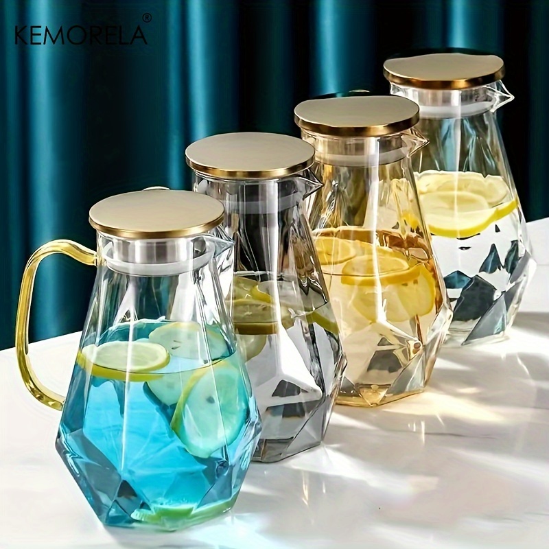 Coffee Equipment Home - 1PCS Diamond Texture Glass Teapot Set