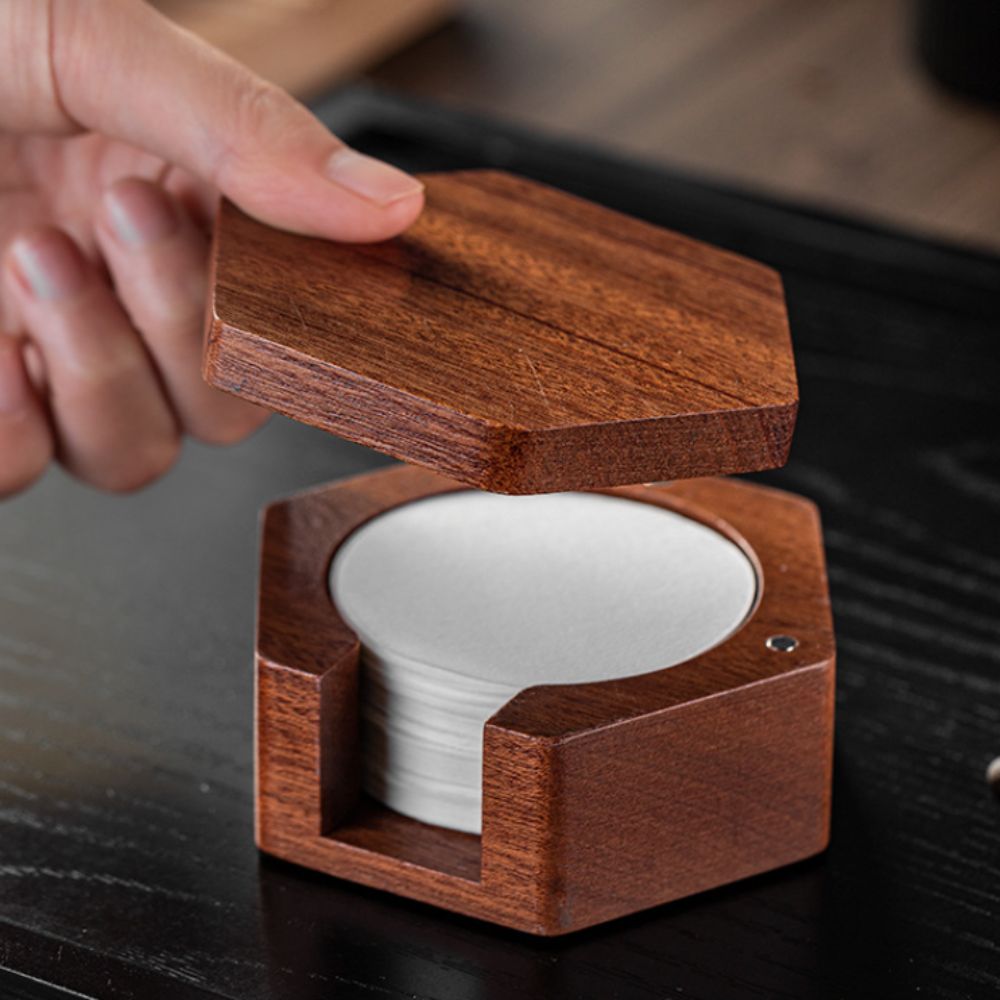 Solid Wood Hexagonal Coffee Fi - Coffee Equipment Organizer recension och pris